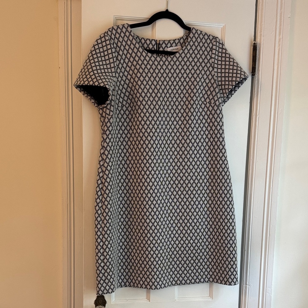 Calvin Klein Black and White Geometric Mini Dress